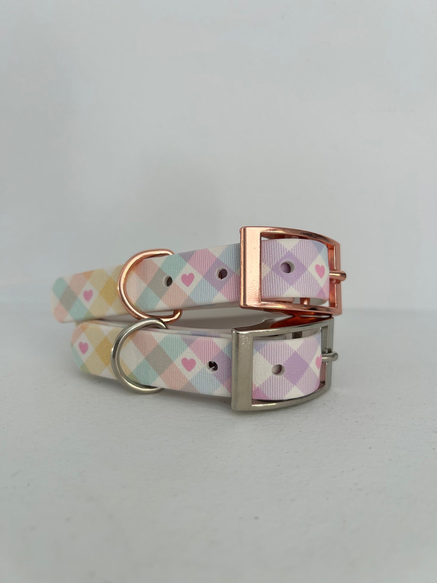 Pastel Vichy Handmade Dog Collar