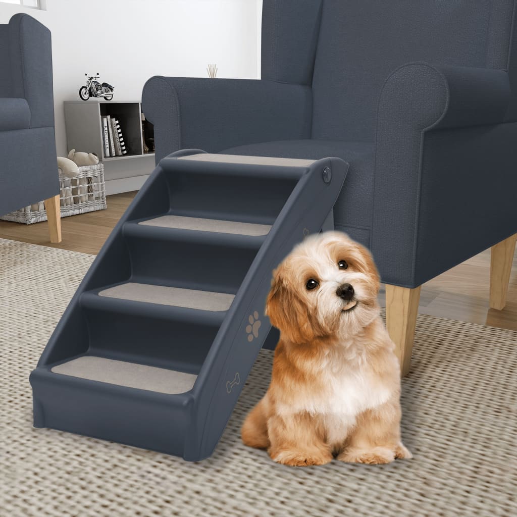 vidaXL Dog Stairs Foldable Dog Ramp Pet Stairs for High Bed Couch Car Sofa