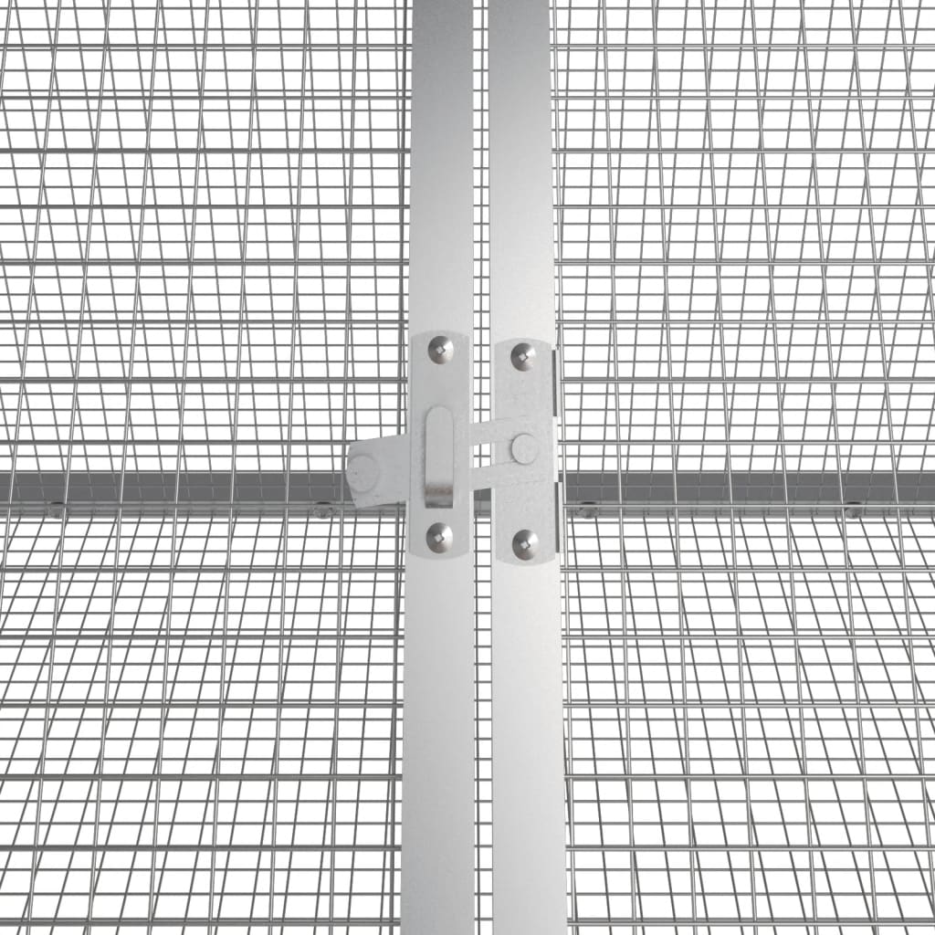 NNEVL Rabbit Cage Grey 403.5x80.5x71 cm Galvanised Steel