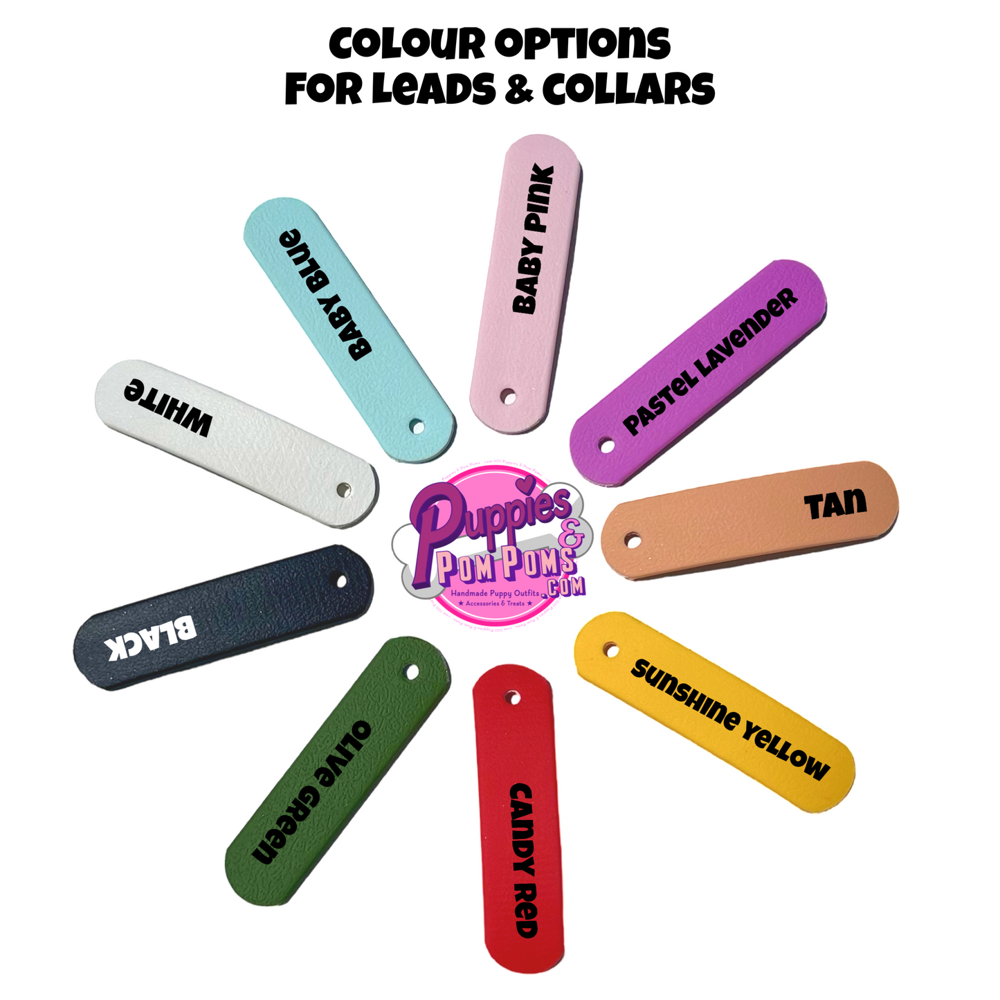 Pastel Bead Handmade Dog Leash - Vegan Leather - Tan