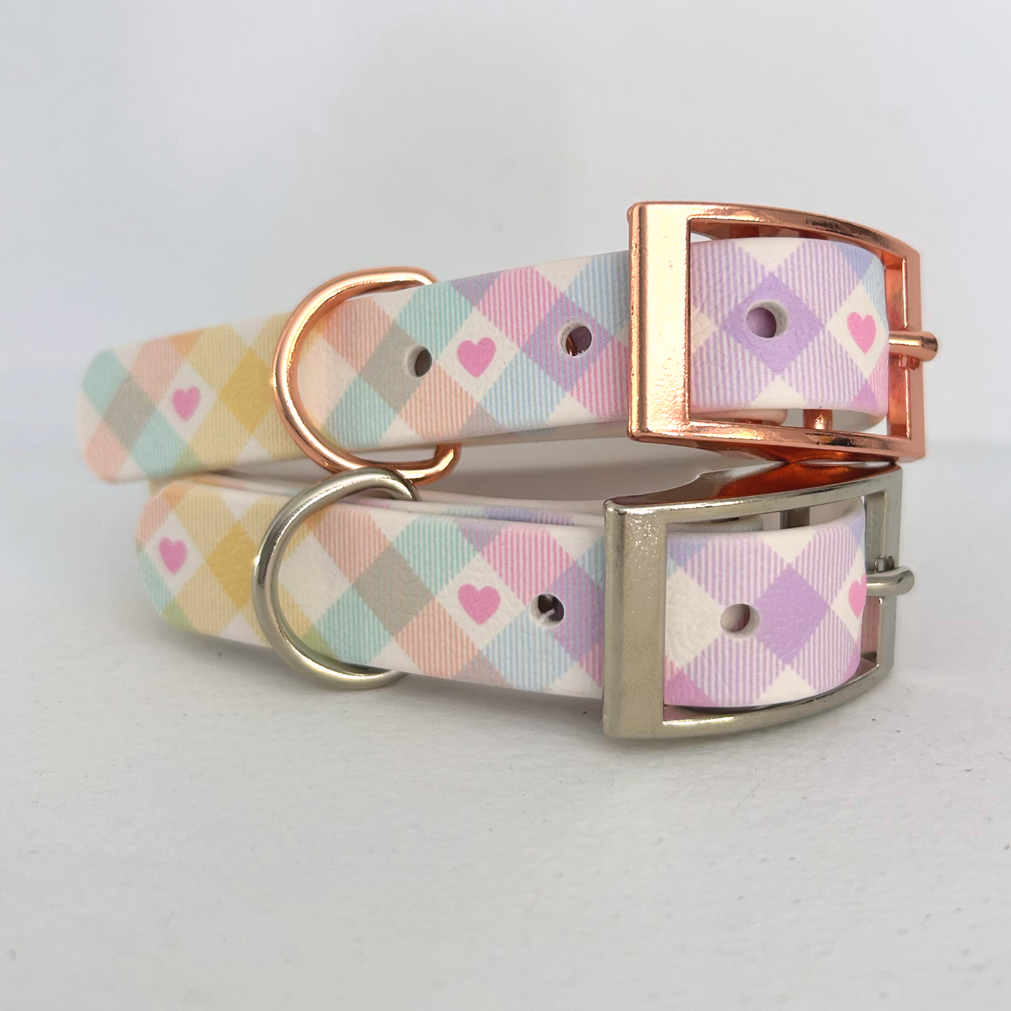 Pastel Vichy Handmade Dog Collar