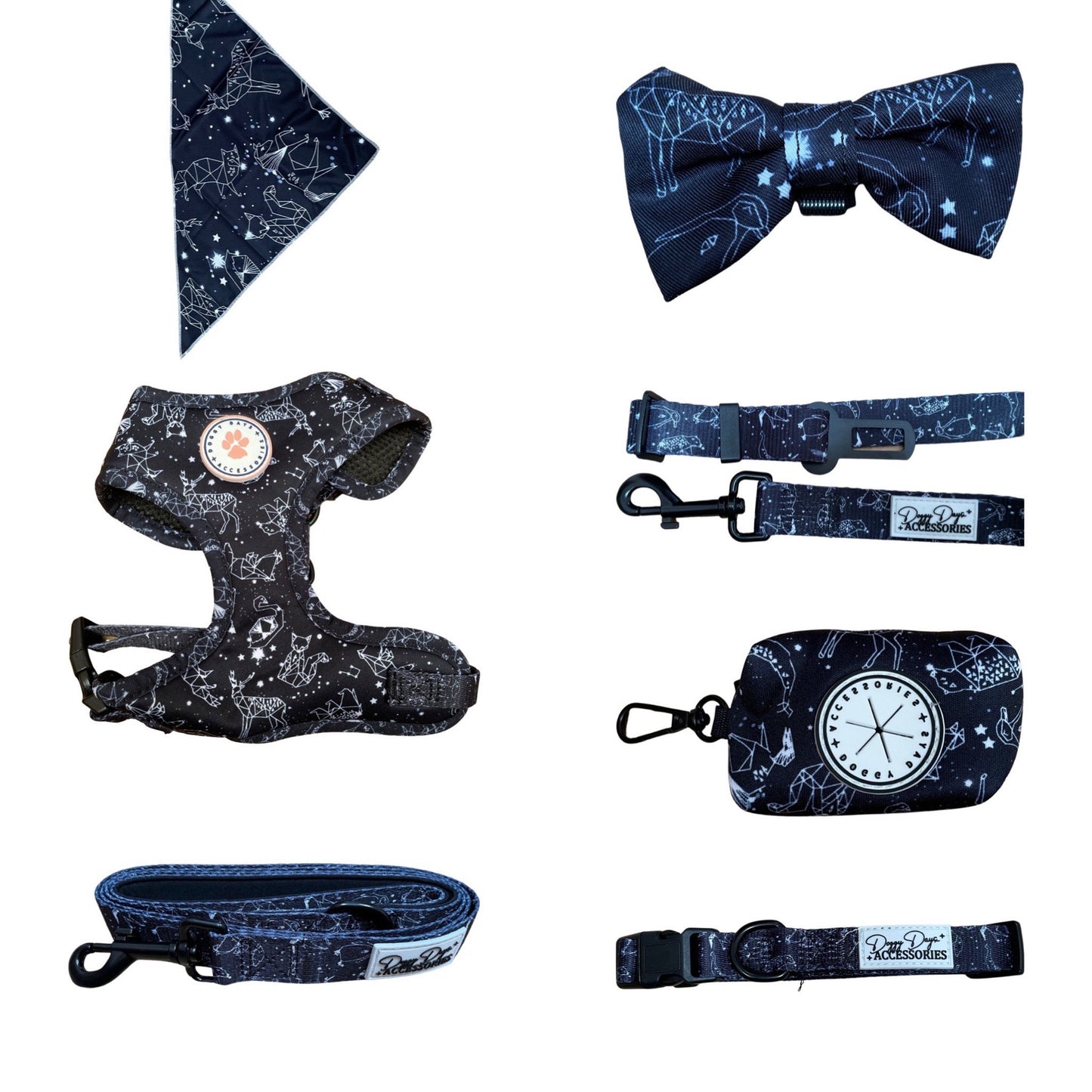Animal Constellation (7-Piece, Full Dog Accessories Set) by Doggy Days