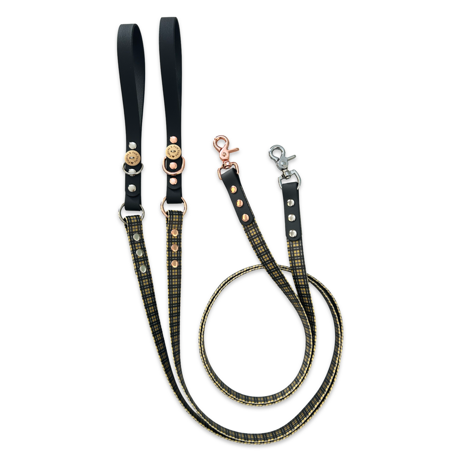 Handmade Dog Leash - Vegan Leather - Cornish Tartan