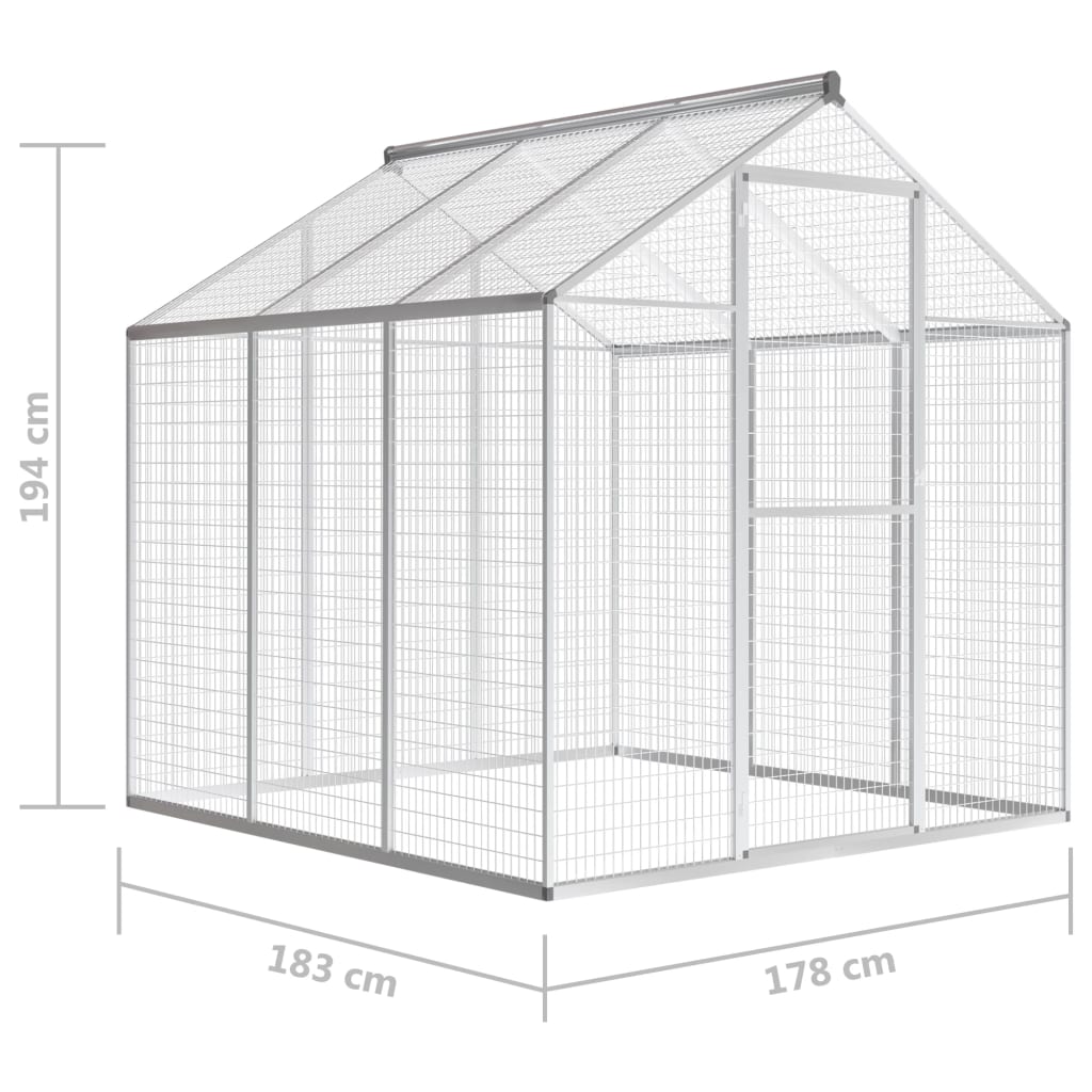 NNEVL Outdoor Aviary Aluminium 183x178x194 cm