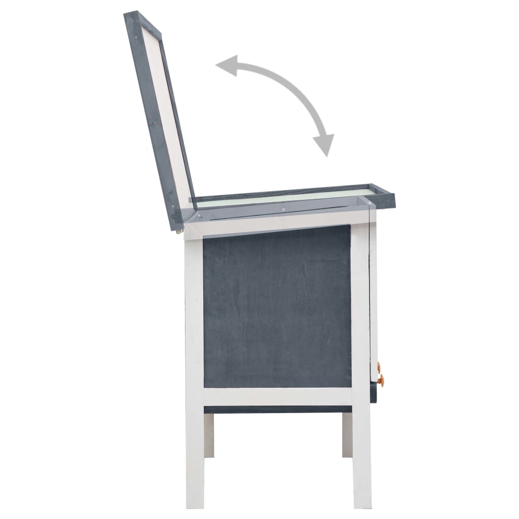 NNEVL Outdoor Rabbit Hutch 1 Layer Grey Wood