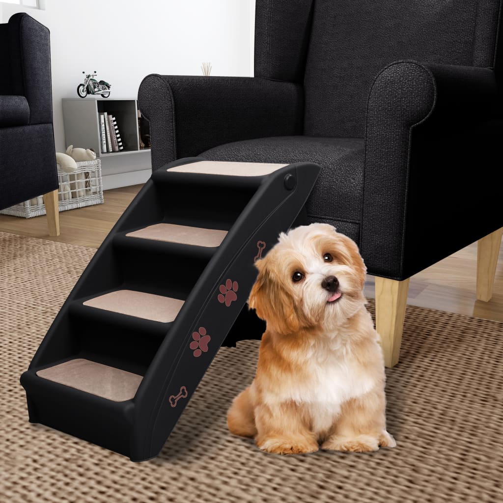 vidaXL Dog Stairs Foldable Dog Ramp Pet Stairs for High Bed Couch Car Sofa