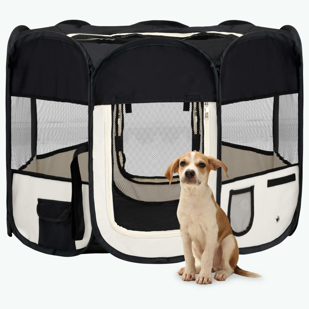 vidaXL Foldable Dog Playpen with Carrying Bag Dog Kennel Puppy Run Playpen