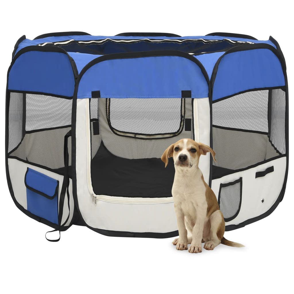 vidaXL Foldable Dog Playpen with Carrying Bag Dog Kennel Puppy Run Playpen