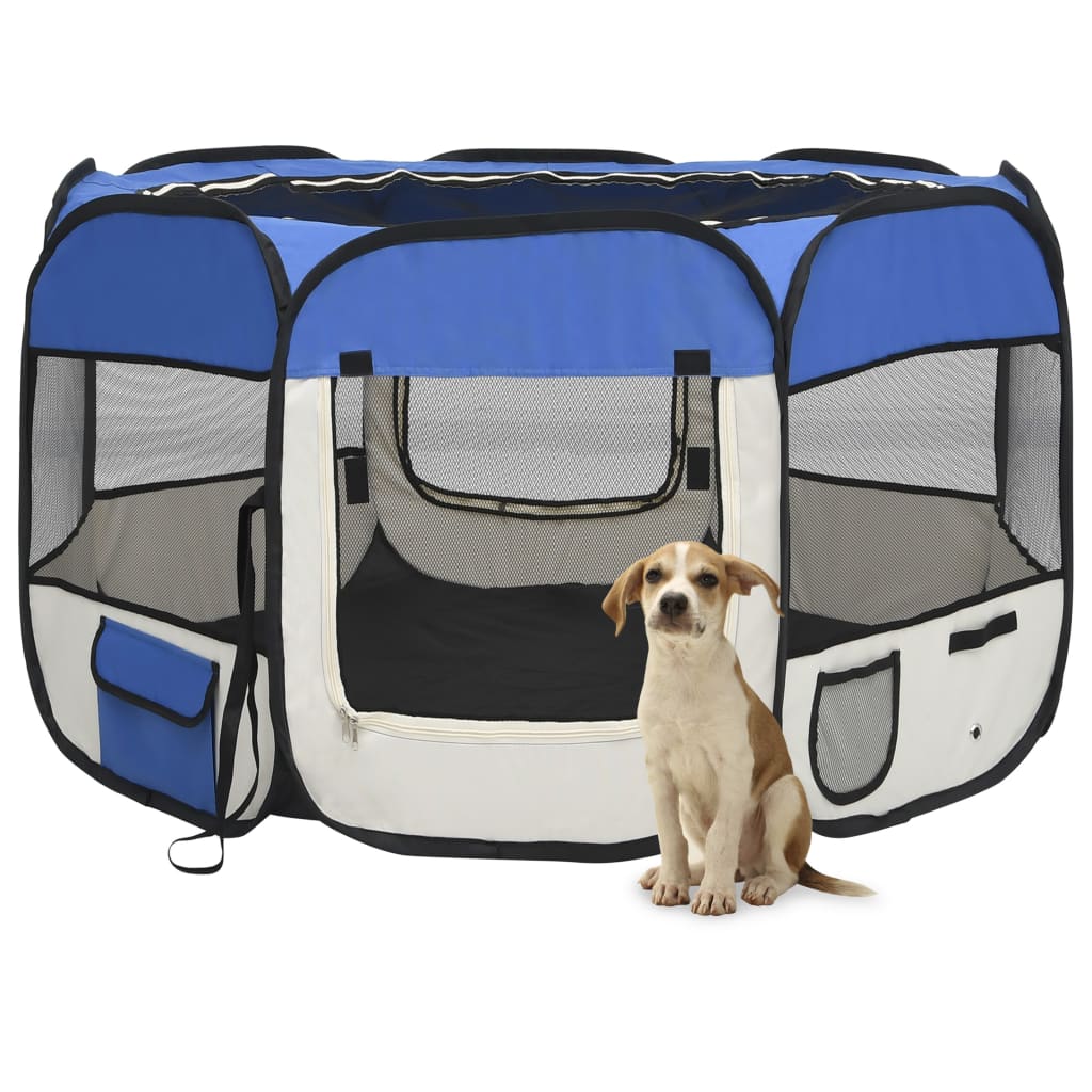 vidaXL Foldable Dog Playpen with Carrying Bag Dog Kennel Puppy Run Playpen