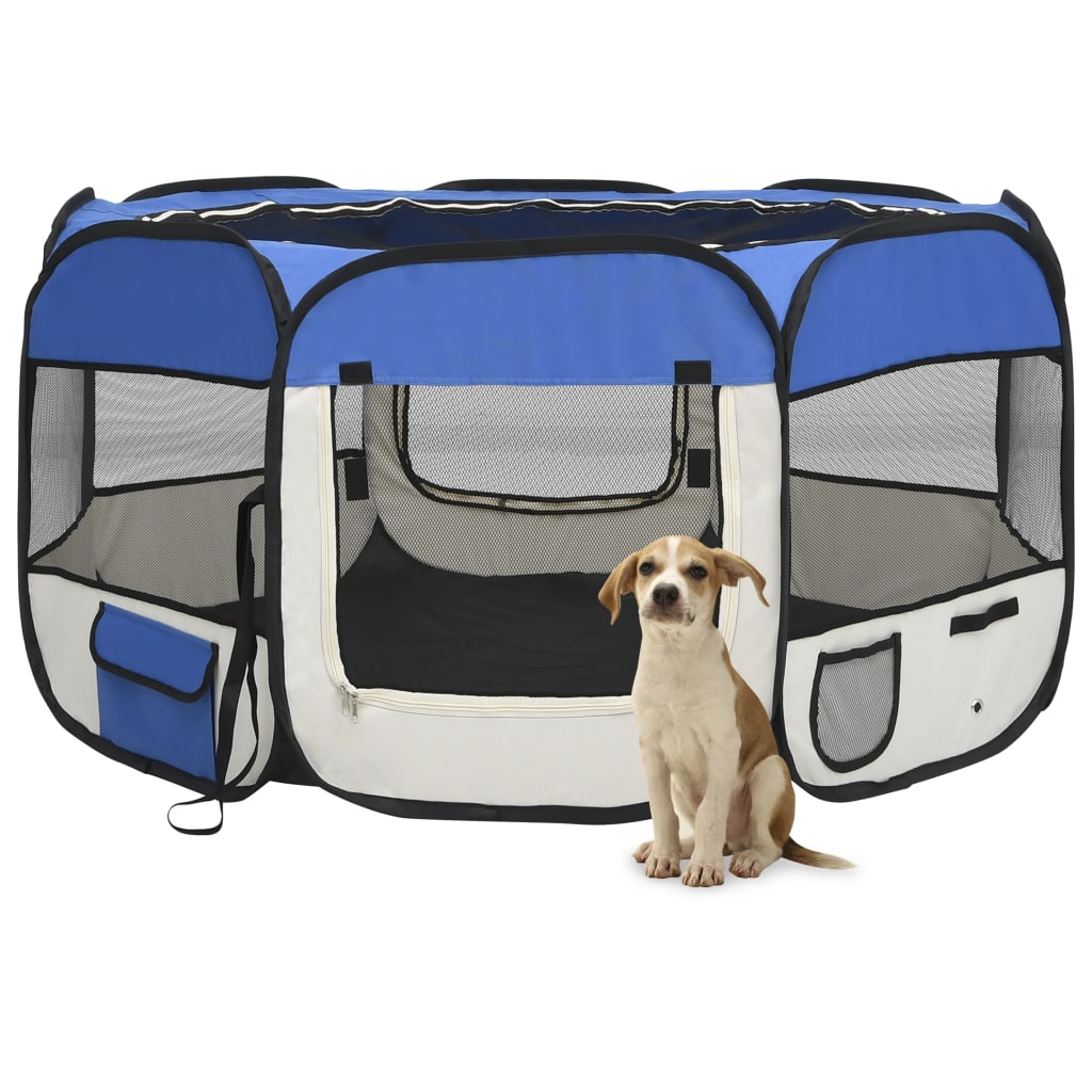 vidaXL Foldable Dog Playpen with Carrying Bag Dog Kennel Puppy Run Playpen