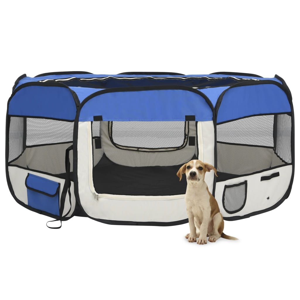 vidaXL Foldable Dog Playpen with Carrying Bag Dog Kennel Puppy Run Playpen