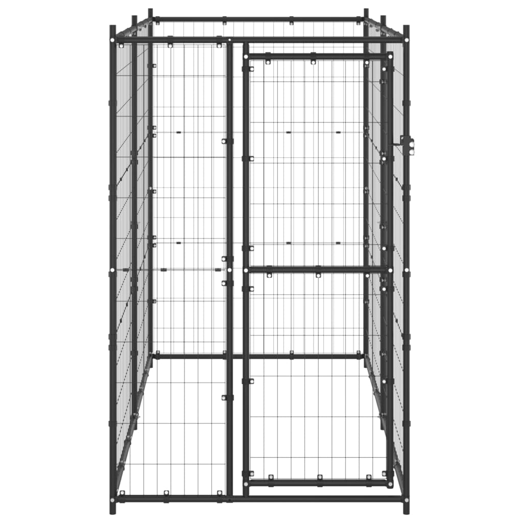 vidaXL Outdoor Dog Kennel Steel 43.3"x86.6"x70.9"