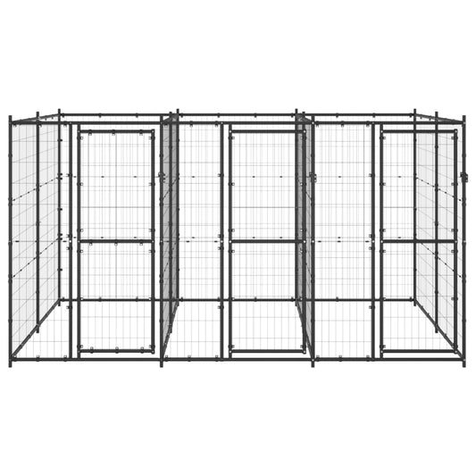 vidaXL Outdoor Dog Kennel Steel 78.1 ft²