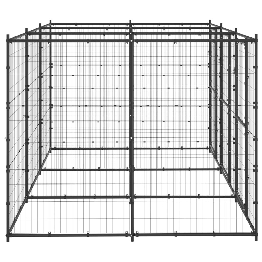 vidaXL Outdoor Dog Kennel Steel 78.1 ft²