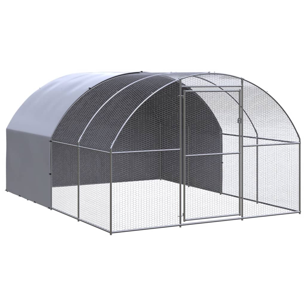 NNEVL Outdoor Chicken Coop 3x4x2 m Galvanised Steel