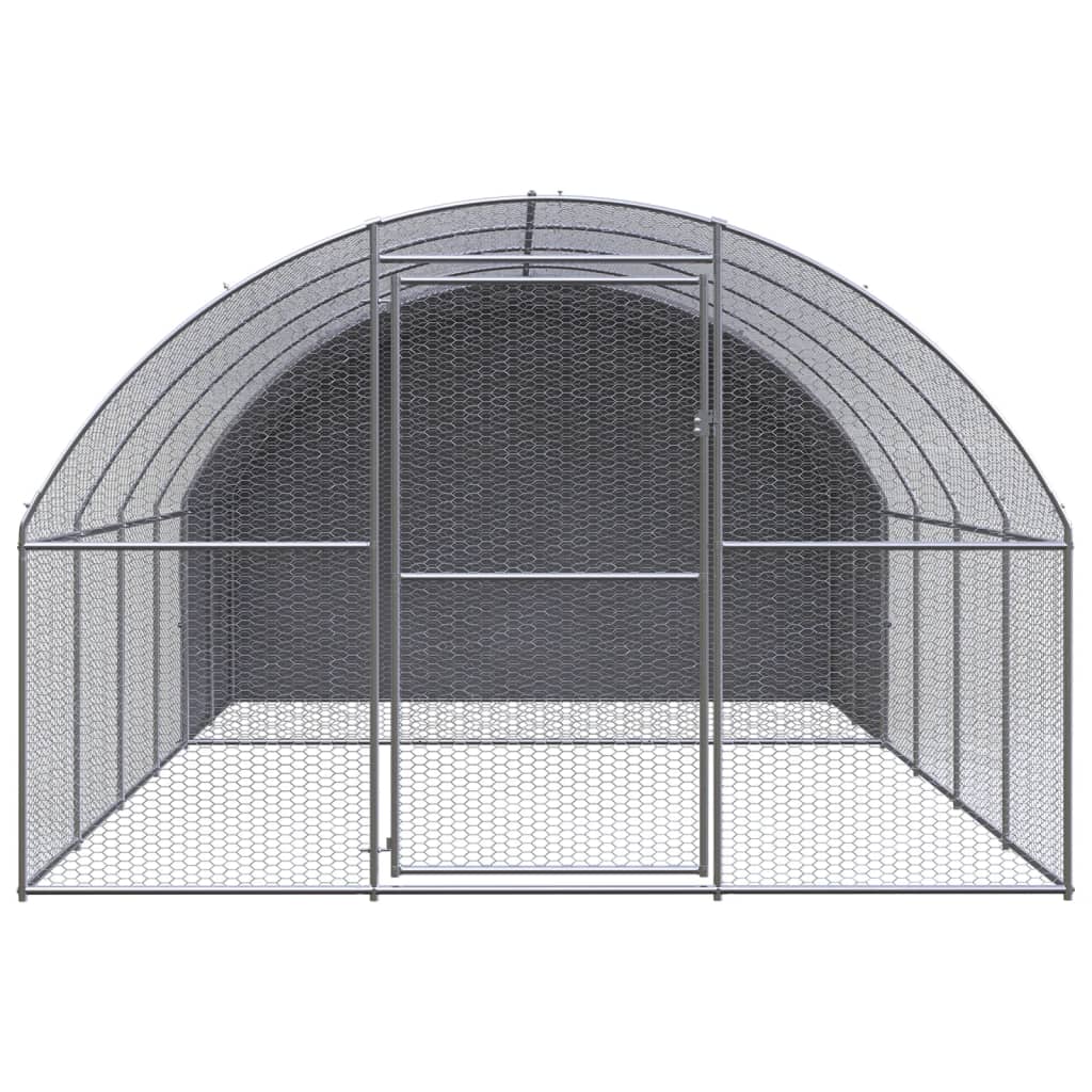 NNEVL Outdoor Chicken Coop 3x4x2 m Galvanised Steel
