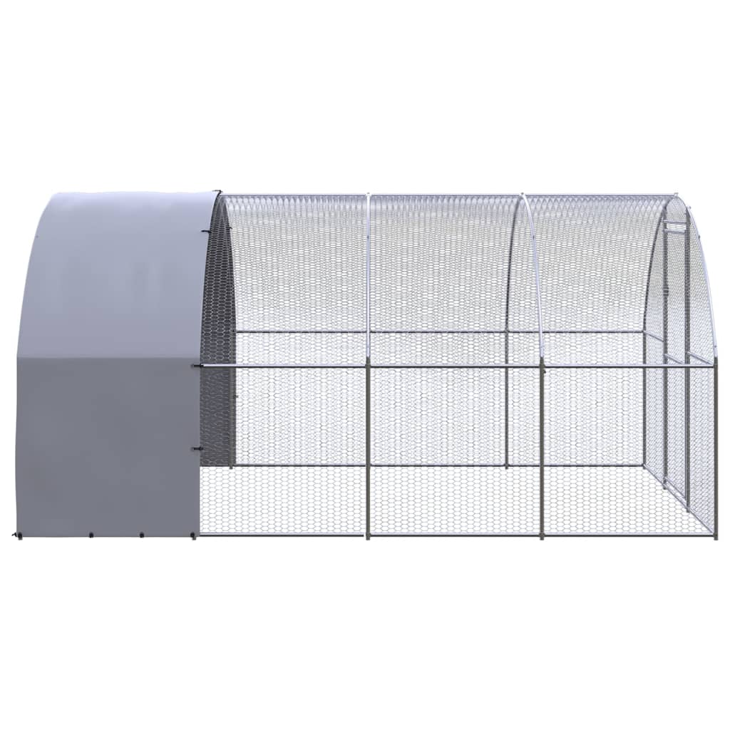 NNEVL Outdoor Chicken Coop 3x4x2 m Galvanised Steel