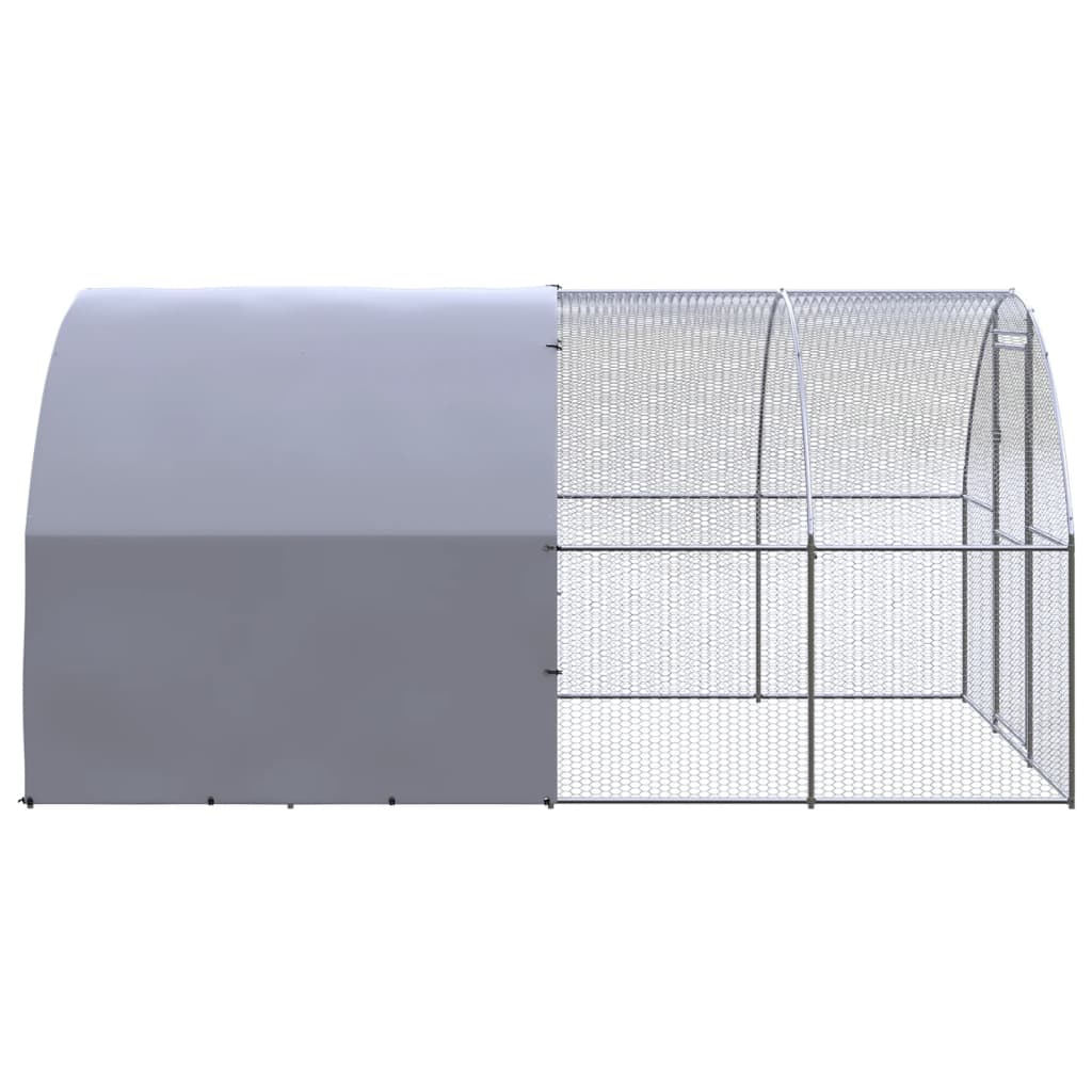 NNEVL Outdoor Chicken Coop 3x4x2 m Galvanised Steel