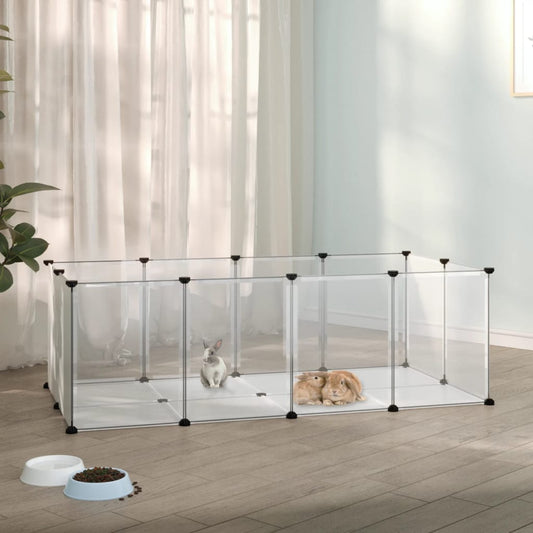 NNEVL Small Animal Cage Transparent 144x74x46.5 cm PP and Steel