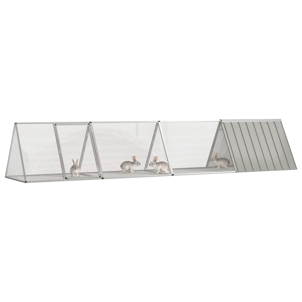 NNEVL Rabbit Cage Grey 403.5x80.5x71 cm Galvanised Steel