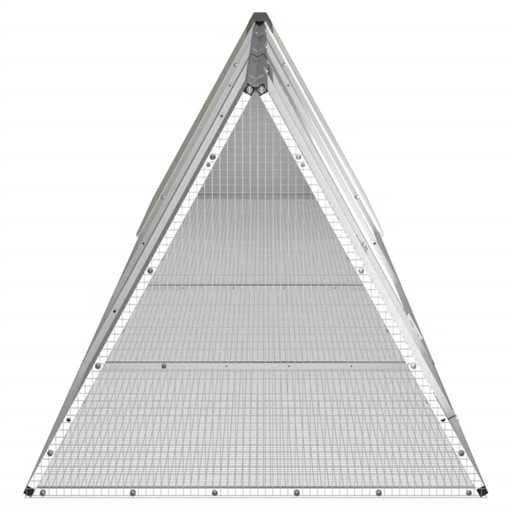 NNEVL Rabbit Cage Grey 403.5x80.5x71 cm Galvanised Steel