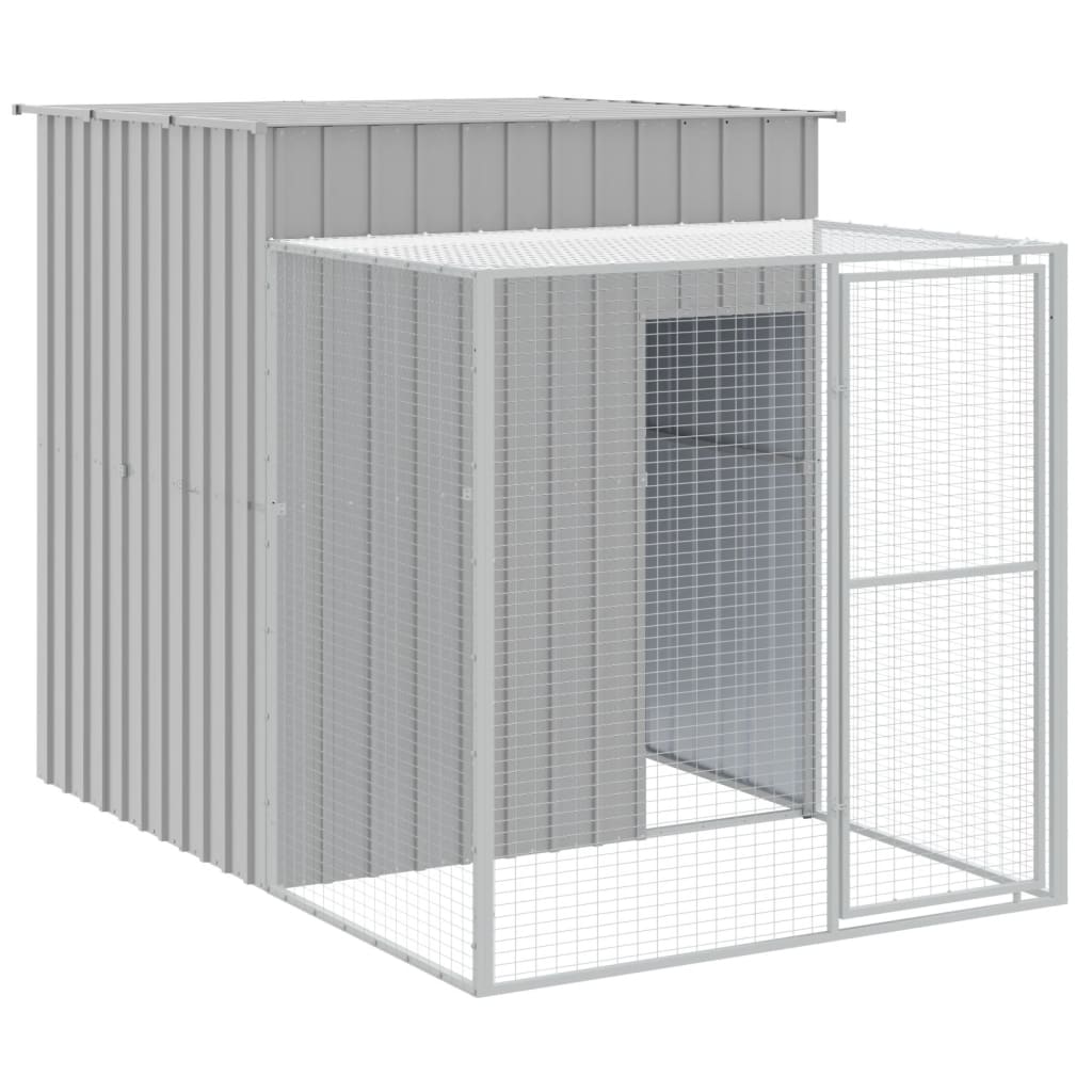 NNEVL Chicken Cage with Run Light Grey 165x251x181 cm Galvanised Steel