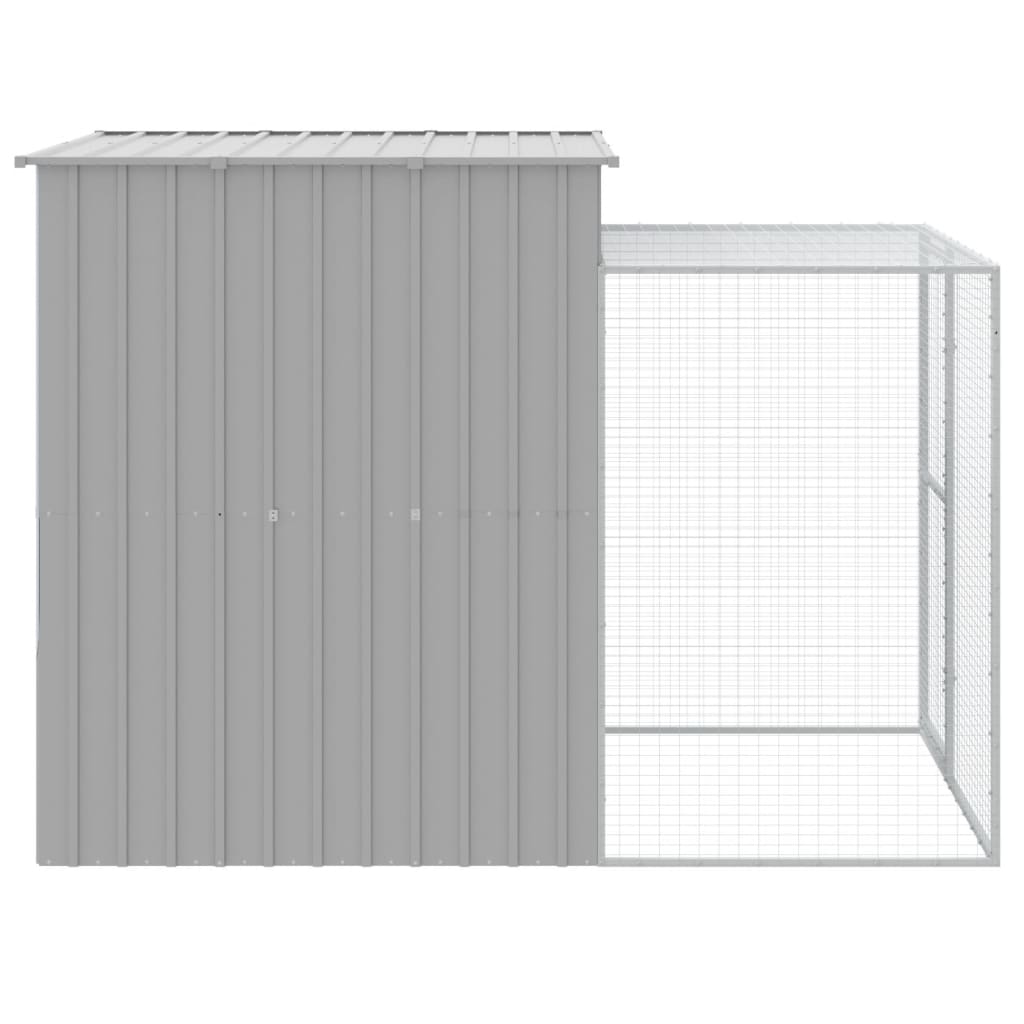 NNEVL Chicken Cage with Run Light Grey 165x251x181 cm Galvanised Steel