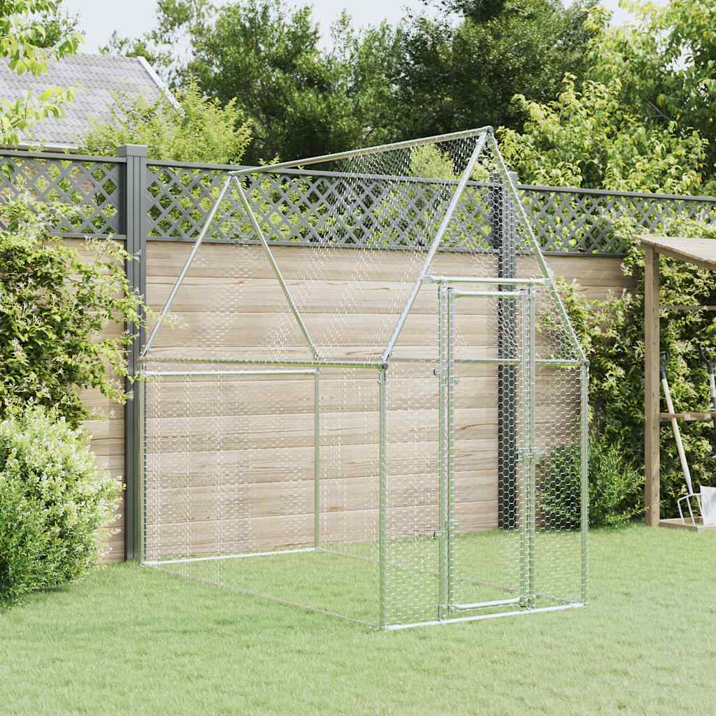 NNEVL Chicken Cage Silver 200x100x190 cm Galvanised Steel