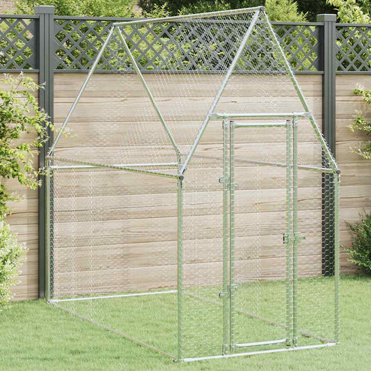 NNEVL Chicken Cage Silver 200x100x190 cm Galvanised Steel