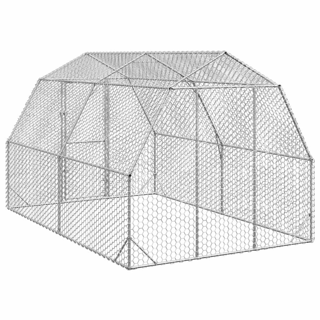 NNEVL Chicken Run 2.5x4x2.25 m Galvanised Steel