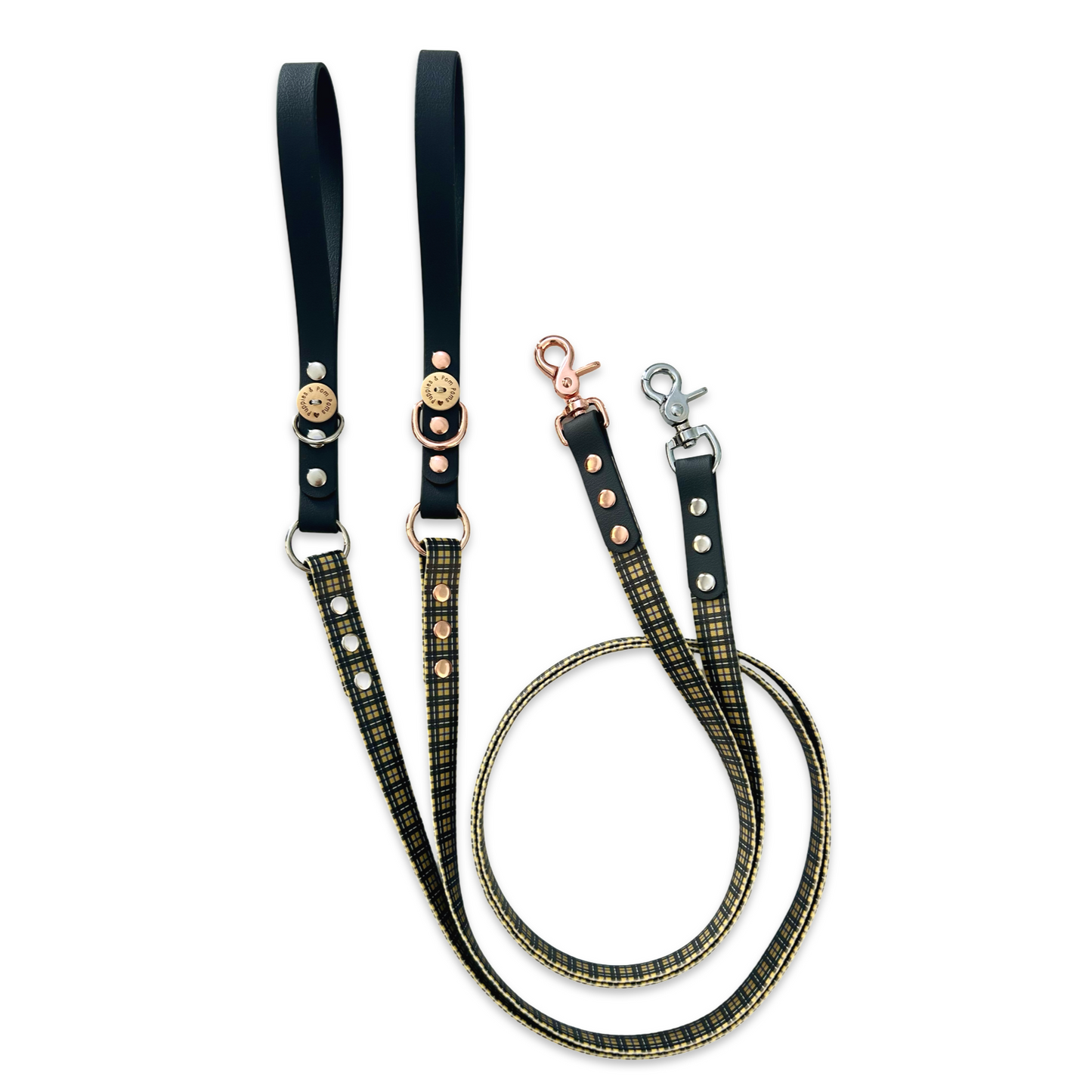 Handmade Dog Leash - Vegan Leather - Cornish Tartan