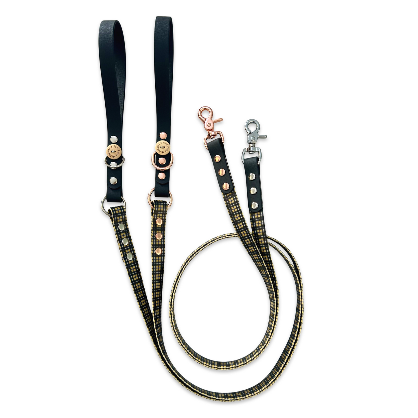 Handmade Dog Leash - Vegan Leather - Cornish Tartan