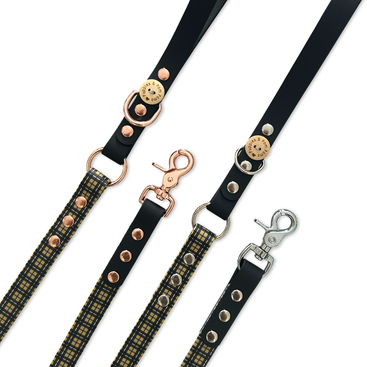 Handmade Dog Leash - Vegan Leather - Cornish Tartan