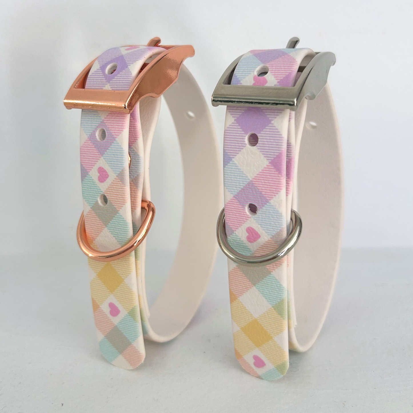 Pastel Vichy Handmade Dog Collar