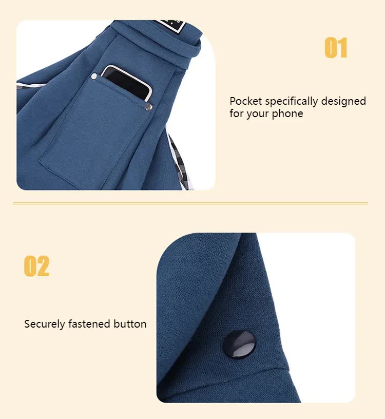 NNEDSZ Brown Adjustable Pet Sling Carrier Bag - Comfortable and Hands-Free Design