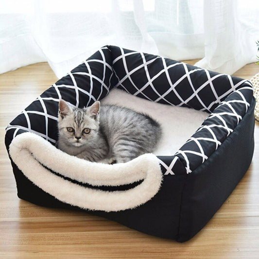 Detachable Soft Kennel Cat Bed Breathable Cat Pet Cave House Sleeping Bag Mat Pad Tent Pets Winter Warm Cozy Beds 11 Colors