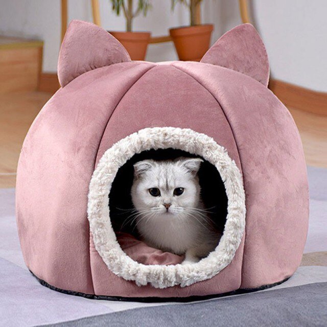 Detachable Soft Kennel Cat Bed Breathable Cat Pet Cave House Sleeping Bag Mat Pad Tent Pets Winter Warm Cozy Beds 11 Colors