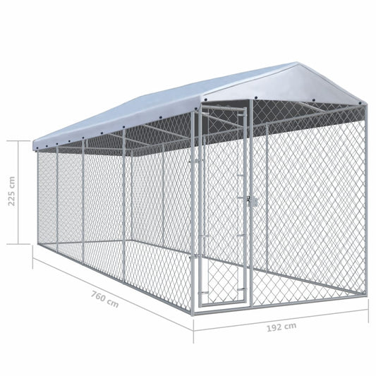Outdoor kennel with roof