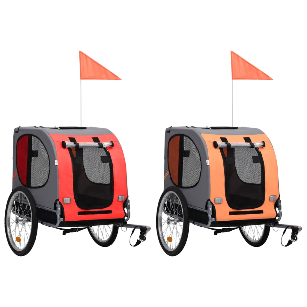 vidaXL Pet Bike Trailer Foldable Dog Bicycle Carrier Dog Buggy Cart for Bike