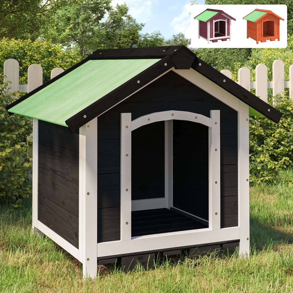 vidaXL Dog Kennel Brown 25.6"x25.6"x24.2" Solid Wood Pine